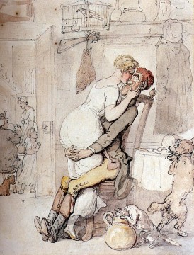  rica Lienzo - Un beso en la cocina caricatura de Thomas Rowlandson
